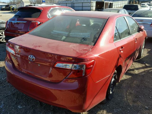 4T1BF1FK4CU635205 - 2012 TOYOTA CAMRY BASE RED photo 4