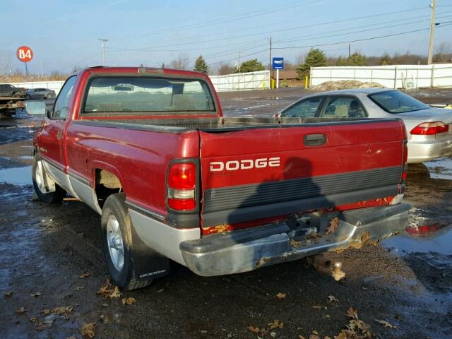 1B7HC16Y6VJ537809 - 1997 DODGE RAM 1500 RED photo 3