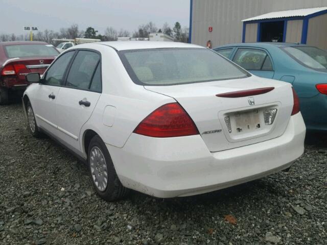 1HGCM56167A014151 - 2007 HONDA ACCORD VAL WHITE photo 3