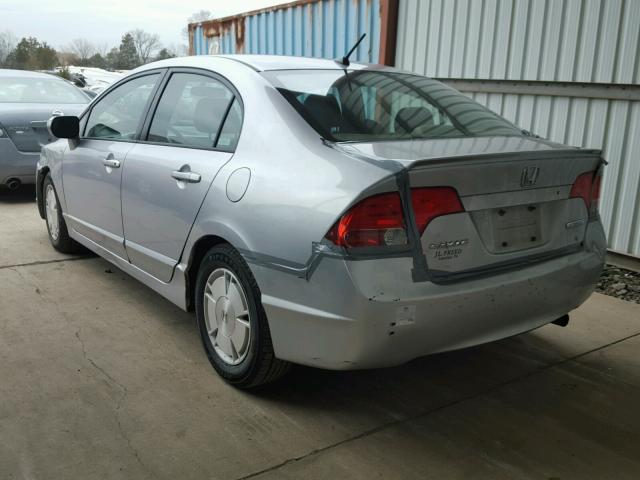 JHMFA36247S003272 - 2007 HONDA CIVIC HYBR SILVER photo 3