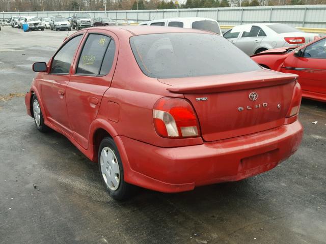 JTDBT123110156692 - 2001 TOYOTA ECHO RED photo 3