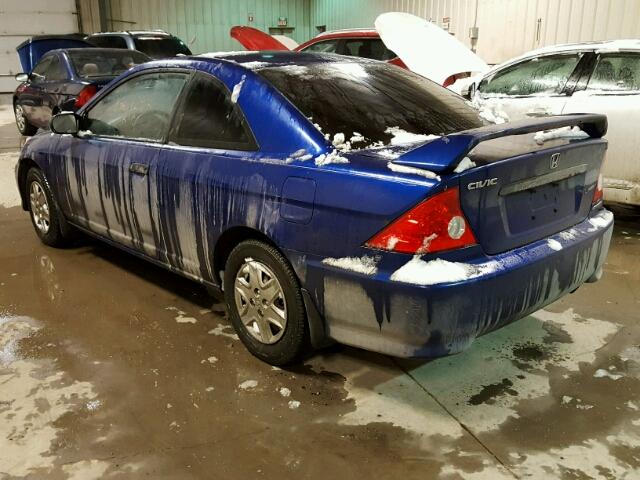 1HGEM21294L812361 - 2004 HONDA CIVIC DX BLUE photo 3