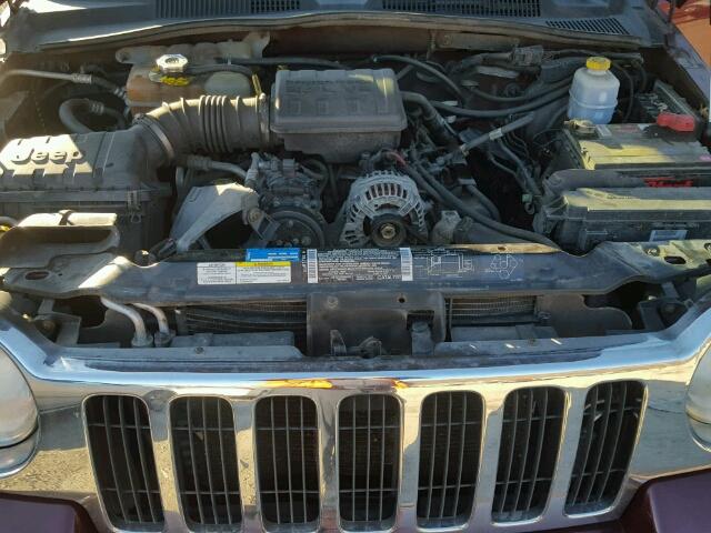 1J4GL58K02W318025 - 2002 JEEP LIBERTY LI MAROON photo 7