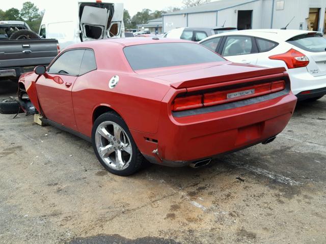 2C3CDYBT5CH141447 - 2012 DODGE CHALLENGER RED photo 3