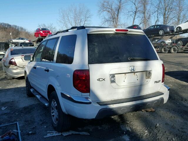 2HKYF18564H535804 - 2004 HONDA PILOT EXL WHITE photo 3