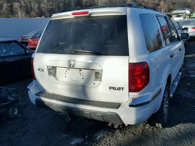 2HKYF18564H535804 - 2004 HONDA PILOT EXL WHITE photo 4