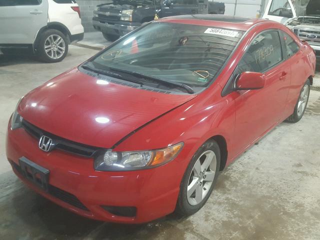 2HGFG12928H518787 - 2008 HONDA CIVIC EXL RED photo 2