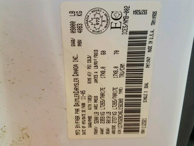 1D7KS28CX6J156309 - 2006 DODGE RAM 2500 S WHITE photo 10