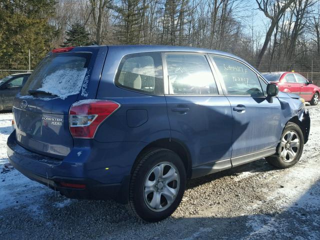 JF2SJAAC5EH410260 - 2014 SUBARU FORESTER 2 BLUE photo 4