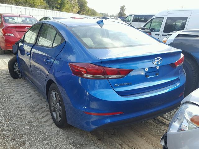 5NPD84LF3JH285282 - 2018 HYUNDAI ELANTRA SE BLUE photo 3