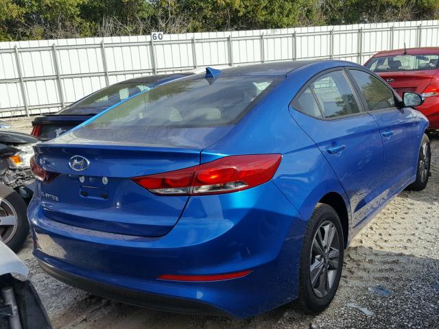 5NPD84LF3JH285282 - 2018 HYUNDAI ELANTRA SE BLUE photo 4