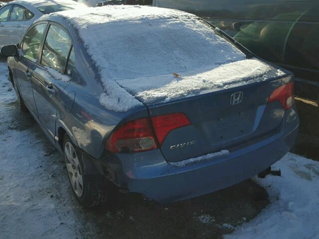 1HGFA15567L036836 - 2007 HONDA CIVIC LX BLUE photo 3