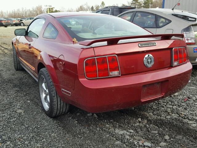 1ZVFT80N755112622 - 2005 FORD MUSTANG BURGUNDY photo 3