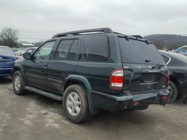 JN8DR09X12W653030 - 2002 NISSAN PATHFINDER GREEN photo 3