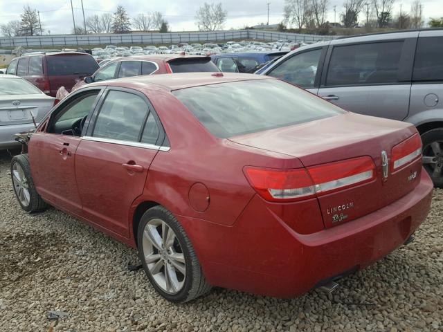 3LNHL2GC8AR646664 - 2010 LINCOLN MKZ RED photo 3