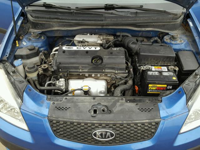 KNADE243696516938 - 2009 KIA RIO 5 SX BLUE photo 7