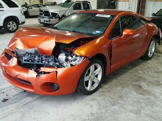 4A3AK24F18E001615 - 2008 MITSUBISHI ECLIPSE GS ORANGE photo 2