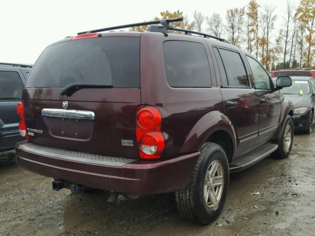 1D8HB58D04F180697 - 2004 DODGE DURANGO LI MAROON photo 4