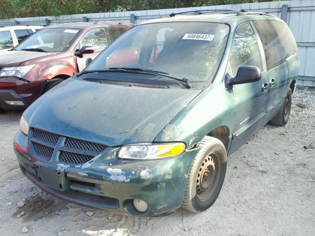 2B4GP44R2XR217105 - 1999 DODGE GRAND CARA GREEN photo 2