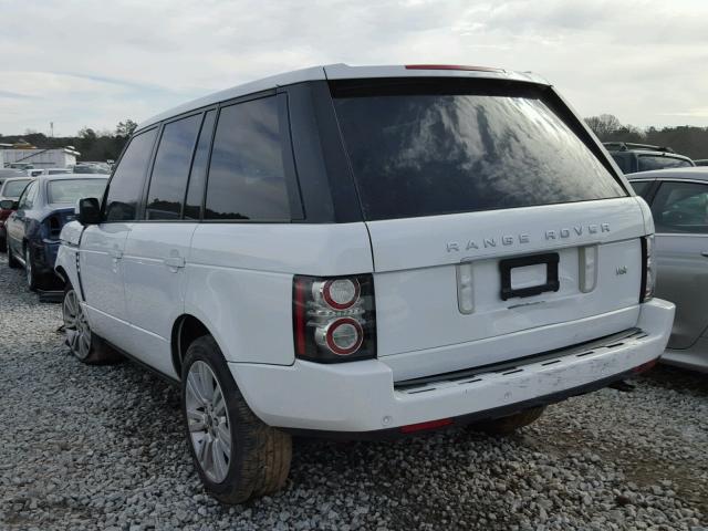 SALMF1D41CA392206 - 2012 LAND ROVER RANGE ROVE WHITE photo 3