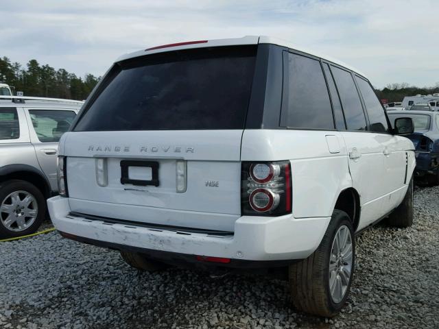 SALMF1D41CA392206 - 2012 LAND ROVER RANGE ROVE WHITE photo 4