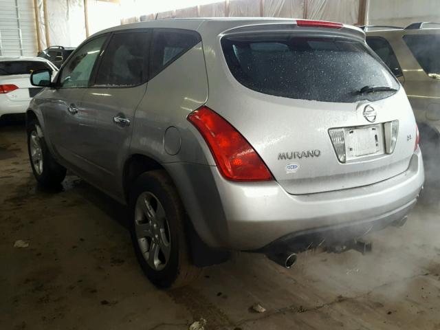 JN8AZ08T15W327380 - 2005 NISSAN MURANO SL SILVER photo 3