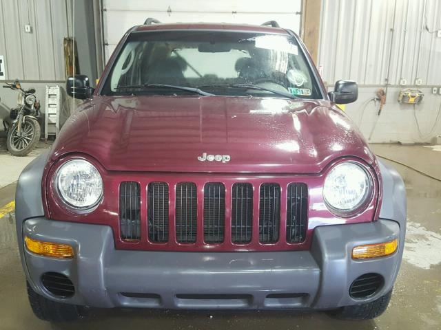 1J4GL48K13W648722 - 2003 JEEP LIBERTY SP BURGUNDY photo 9