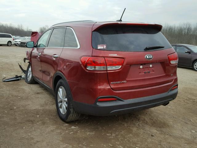 5XYPGDA52HG198422 - 2017 KIA SORENTO LX BURGUNDY photo 3