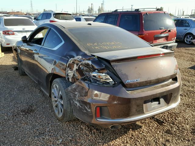 1HGCT2B81DA008791 - 2013 HONDA ACCORD EXL BROWN photo 3