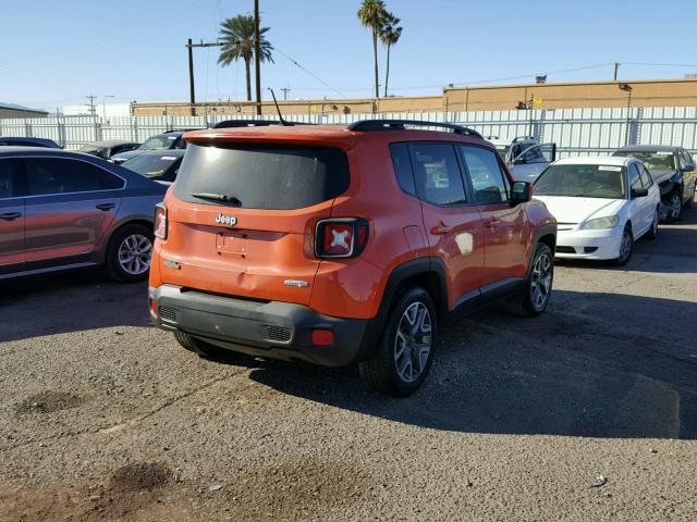 ZACCJABT9GPE09349 - 2016 JEEP RENEGADE L ORANGE photo 4