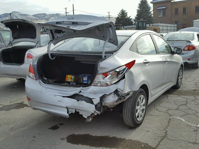 KMHCT4AE4EU688148 - 2014 HYUNDAI ACCENT GLS SILVER photo 4