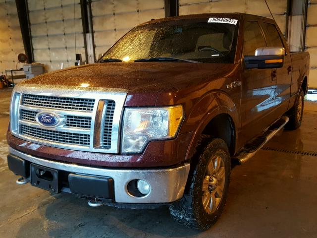 1FTPW14V89FA83728 - 2009 FORD F150 SUPER BURGUNDY photo 2