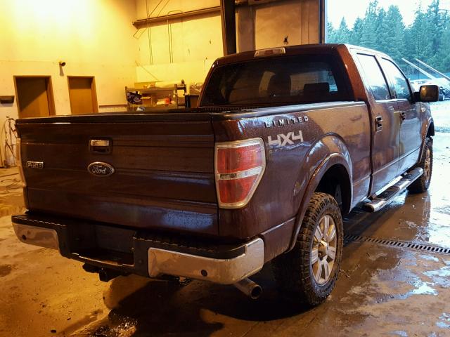 1FTPW14V89FA83728 - 2009 FORD F150 SUPER BURGUNDY photo 4