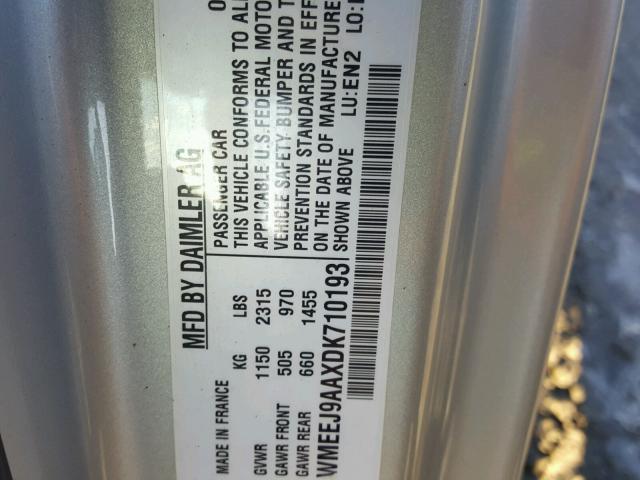 WMEEJ9AAXDK710193 - 2013 SMART FORTWO ELE 灰色 照片 10