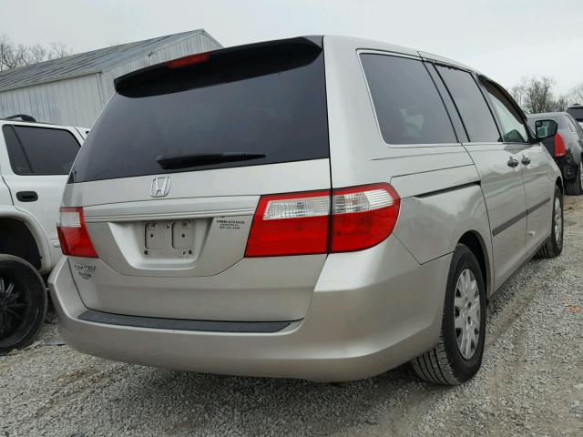 5FNRL38297B006199 - 2007 HONDA ODYSSEY LX GRAY photo 4