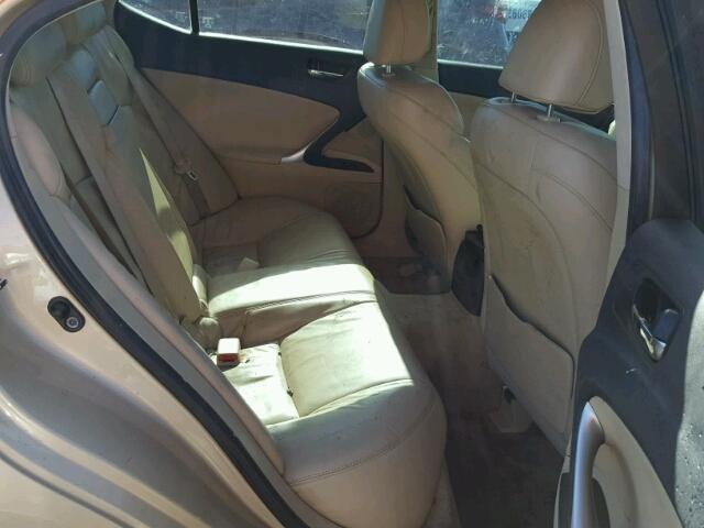 JTHBK262175047170 - 2007 LEXUS IS 250 GOLD photo 6