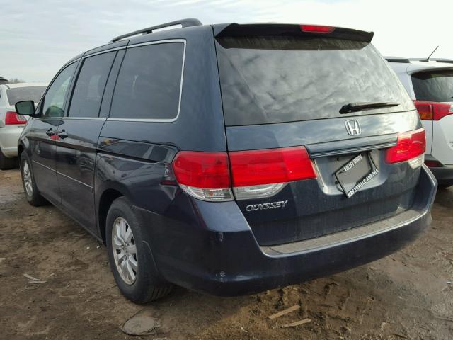 5FNRL3H61AB022830 - 2010 HONDA ODYSSEY EX BLUE photo 3