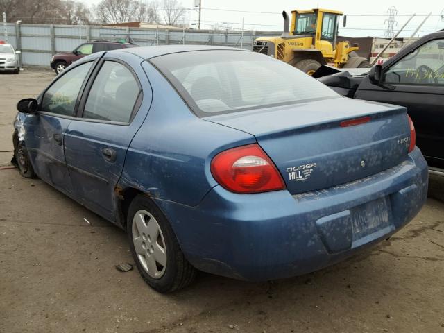 1B3ES26C53D228250 - 2003 DODGE NEON SE BLUE photo 3