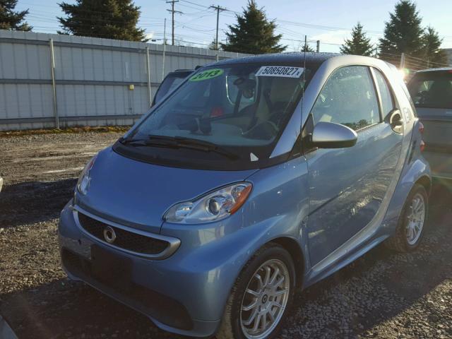 WMEEJ9AA8DK715456 - 2013 SMART FORTWO ELE BLUE photo 2