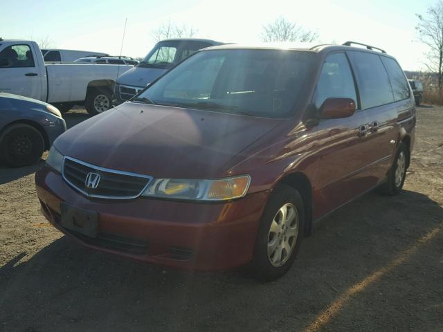 5FNRL18642B017644 - 2002 HONDA ODYSSEY EX RED photo 2