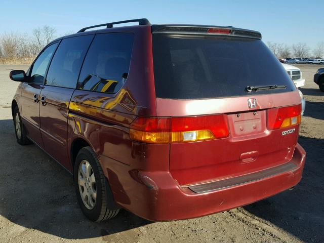 5FNRL18642B017644 - 2002 HONDA ODYSSEY EX RED photo 3