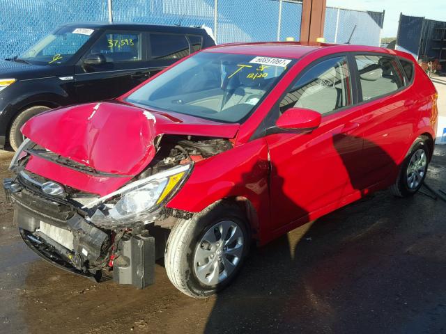 KMHCT5AE7FU224312 - 2015 HYUNDAI ACCENT GS RED photo 2