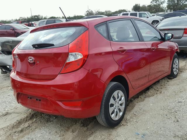 KMHCT5AE7FU224312 - 2015 HYUNDAI ACCENT GS RED photo 4