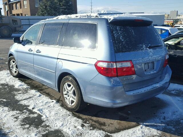 5FNRL38737B100204 - 2007 HONDA ODYSSEY EX BLUE photo 3