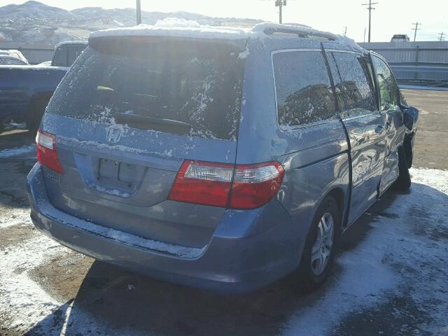 5FNRL38737B100204 - 2007 HONDA ODYSSEY EX BLUE photo 4