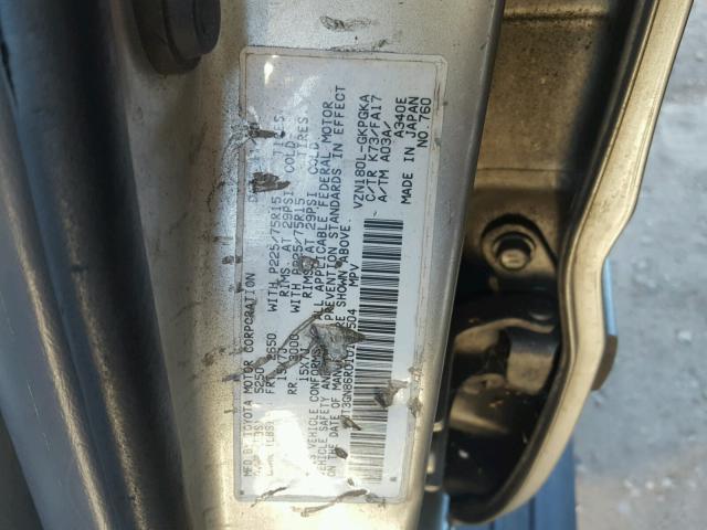 JT3GN86R010193504 - 2001 TOYOTA 4RUNNER SR GRAY photo 10