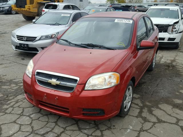 KL1TD56E39B665923 - 2009 CHEVROLET AVEO LS RED photo 2