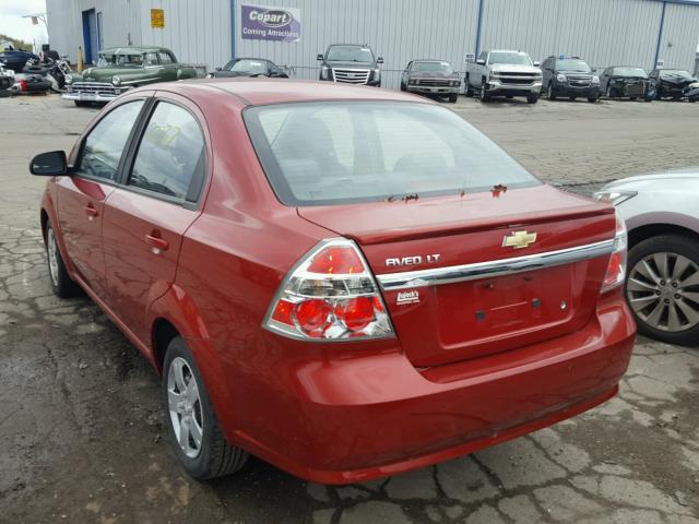 KL1TD56E39B665923 - 2009 CHEVROLET AVEO LS RED photo 3