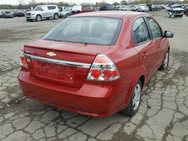 KL1TD56E39B665923 - 2009 CHEVROLET AVEO LS RED photo 4