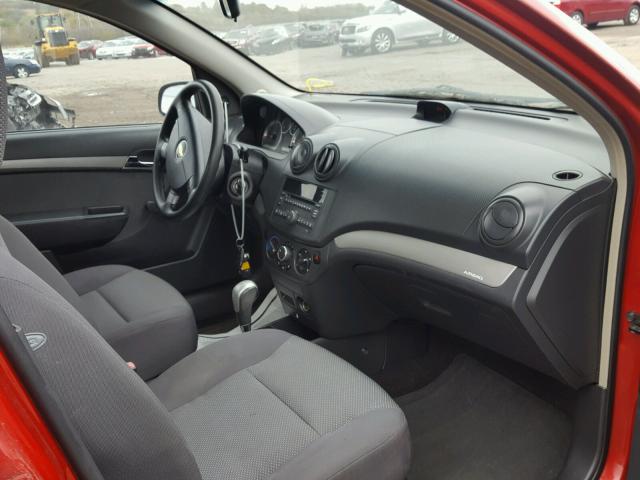 KL1TD56E39B665923 - 2009 CHEVROLET AVEO LS RED photo 5